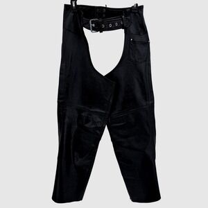 Hot Leathers Motorcycle Moto Biker Chaps Riding Pants Black Western Medium